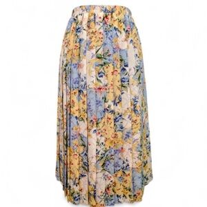 🌸 Floral Pleated Midi Skirt by Leslie Fay • Cottagecore Grandmacore • Size 12